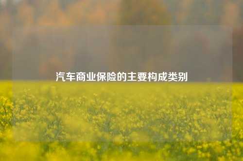 汽车商业保险的主要构成类别