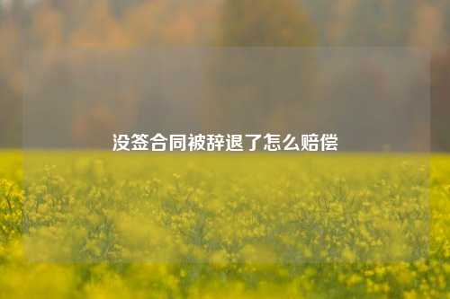 没签合同被辞退了怎么赔偿