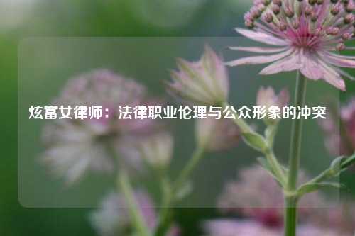 炫富女律师：法律职业伦理与公众形象的冲突