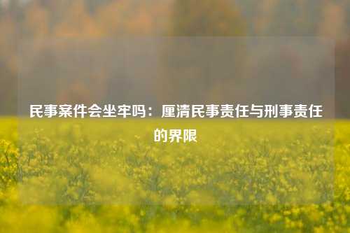 民事案件会坐牢吗：厘清民事责任与刑事责任的界限