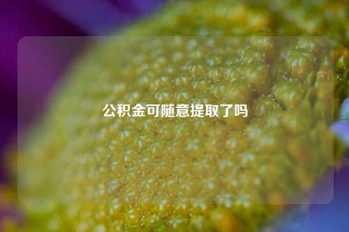 公积金可随意提取了吗